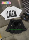 [👕👗Tin_Sỉ_Vkids🛒] – ☘️Buôn_sỉ_SG☘️ Váy bé gái, áo thun cootn, chân váy kaki xịn, hình in sắc s …