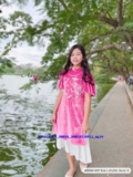 [👕👗Tin_Sỉ_Vkids🛒] – ☘️Buôn_sỉ_HN☘️ Áo dài bé gái, chất nhung the mềm mại, chân váy lụa, size 1 …
