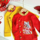 [👕👗Tin_Sỉ_Vkids🛒] – ☘️Buôn_sỉ_HN☘️ Áo dài bé trai, gấm, thêu hoa sen chim hạc,hoạ tiết thêu th …