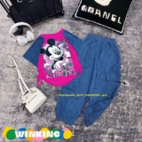 [👕👗Tin_Sỉ_Vkids🛒] – ☘️Buôn_sỉ_SG☘️ Bộ bé gái, chất thun cotton phối jean mềm mát, hình in sắc  …