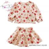 [👕👗Tin_Sỉ_Vkids🛒] – 💖Buôn_sỉ_HN💖 Váy bé gái, chất da cá dày đẹp, in quả dâu, size 1-10(12-35kg),  …