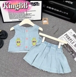 [👕👗Tin_Sỉ_Vkids🛒] – ☘️Buôn_sỉ_SG☘️ Set váy jean cho bé gái, có thể tách rời ứng dụng, chân vá …